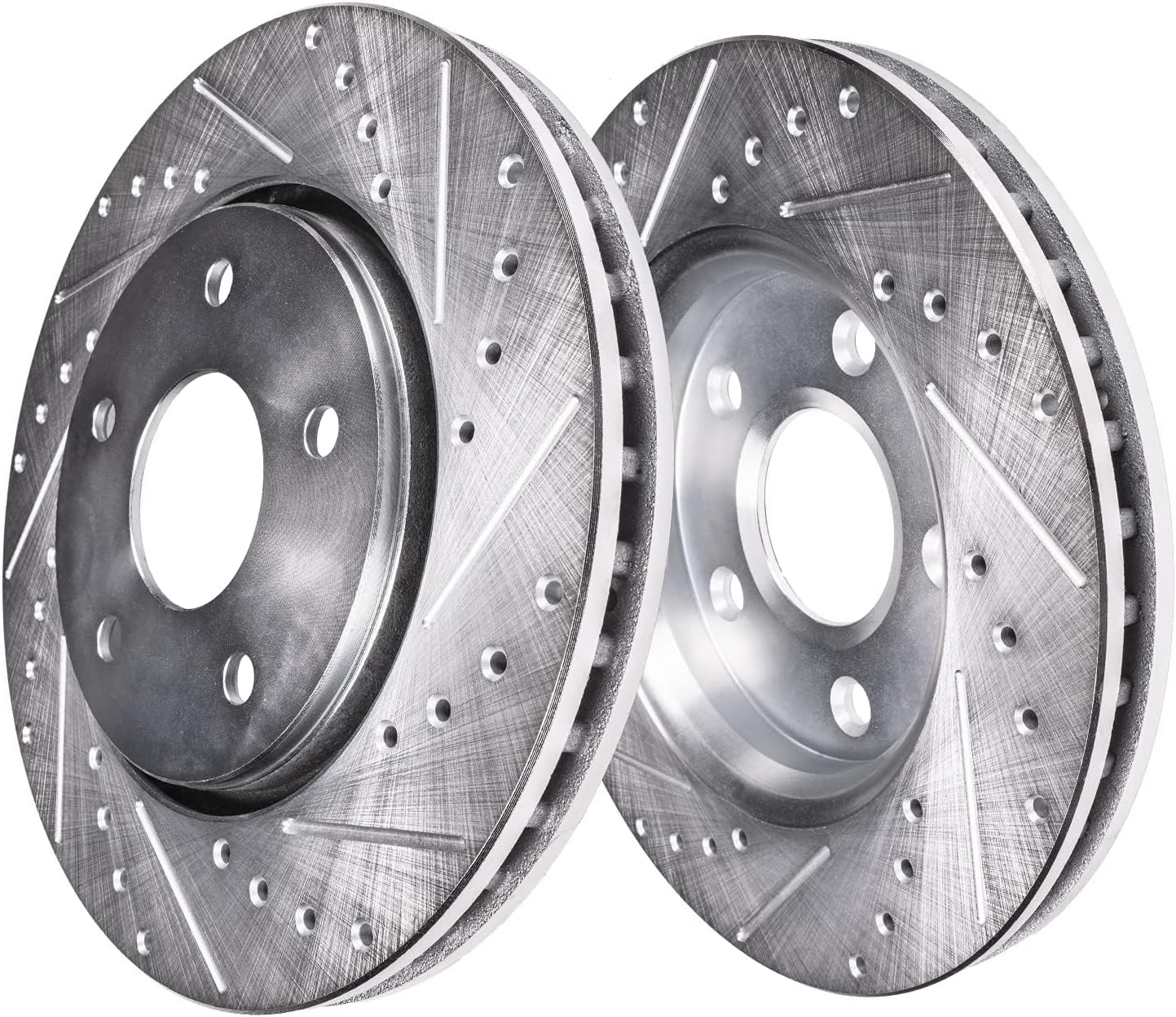 Detroit Axle - Front Brake Kit for 2018-2023 Subaru Crosstrek 2017-2023 Impreza Drilled and Slotted Disc Brake Rotors Ceramic Brakes Pads Replacement : 11.56' inch Rotors
