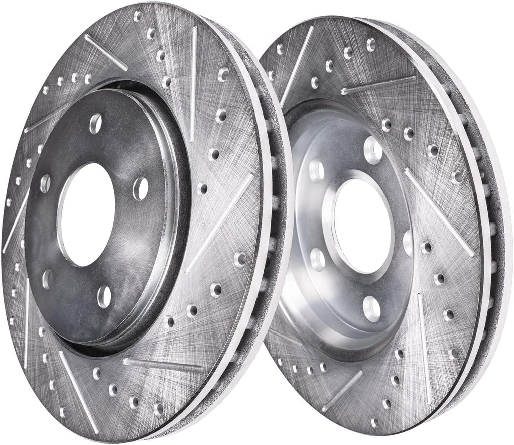 Detroit Axle - Front Brake Kit for Toyota Camry Avalon Corolla Cross Lexus ES250 ES300h ES350 UX200 UX250h, 12.01' inch Drilled and Slotted Brake Rotors Ceramic Brakes Pads Replacement