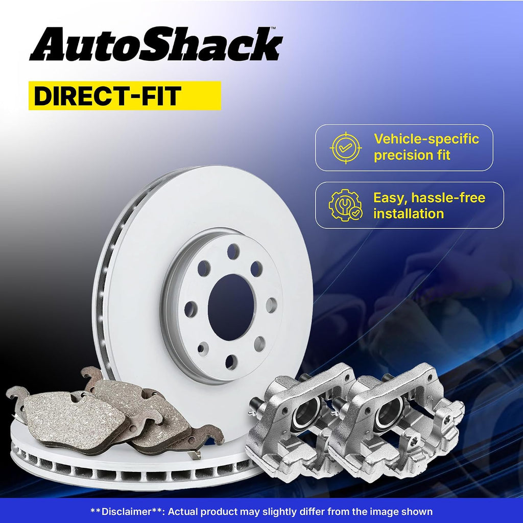 AutoShack Front Brake Rotors, Ceramic Pads & Calipers for Honda & Acura, Civic 2006-2011 RSX 2002-2006, FWD L4 2.0L - Coated - ArmorStop - 11.8' (299.8 mm), 5-Lug