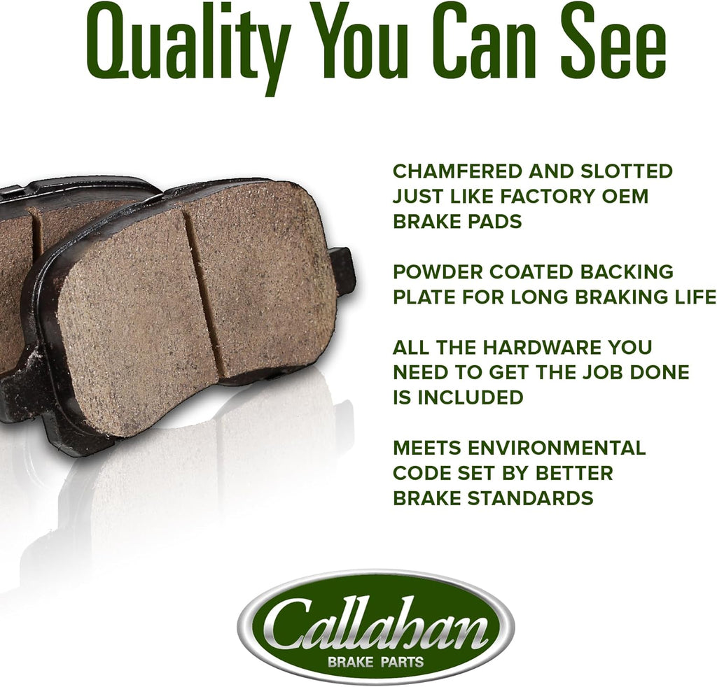 Callahan Brake Parts Brake Kit for Honda Civic 2006-2011 Front Replacement Brake Rotors with Ceramic Brake Pads and Brake Calipers CLHCCO116013