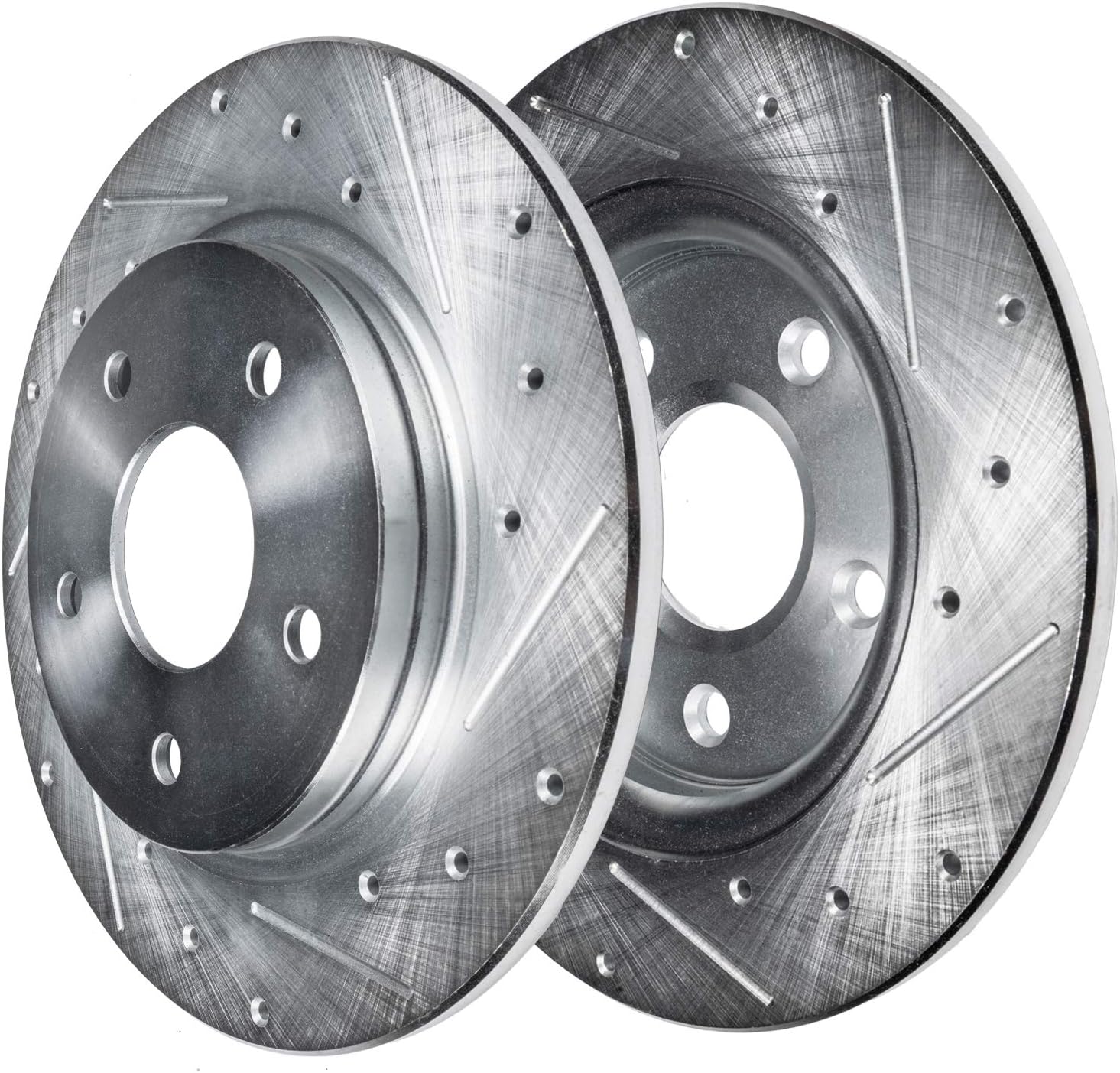 Detroit Axle - 4pc Brake Rotors for 2003-2011 Honda Element, Drilled Slotted Disc Brake Rotors 2004 2005 2006 2007 2008 2009 2010 Front and Rear Replacement