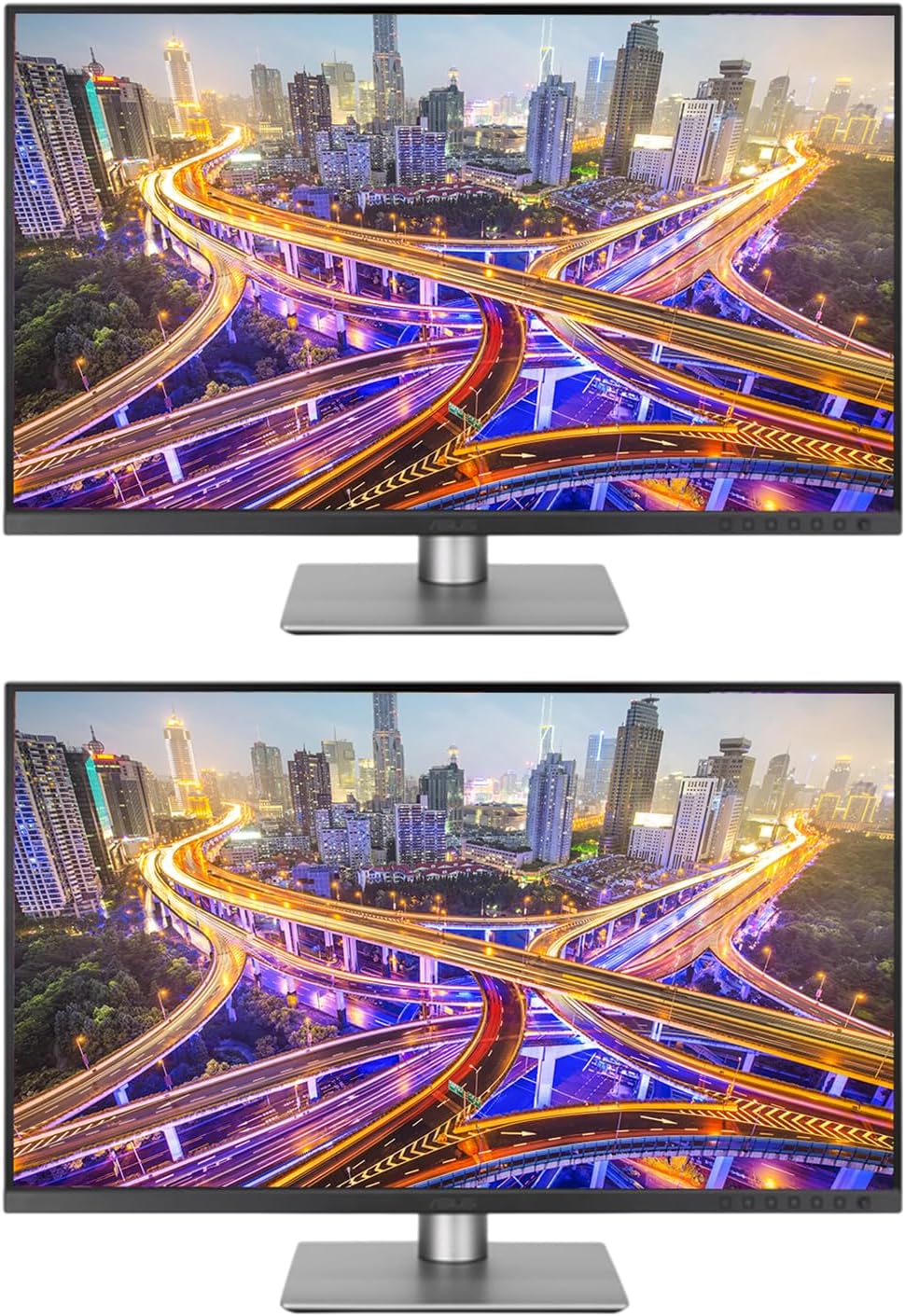 Asus ProArt PA279CRV 27-inch 2160P 4K UHD IPS Professional Monitor, 2-Pack Bundle with USB-C 96W PD, Daisy Chain DisplayPort, HDMI, USB Hub and Integrated Speakers