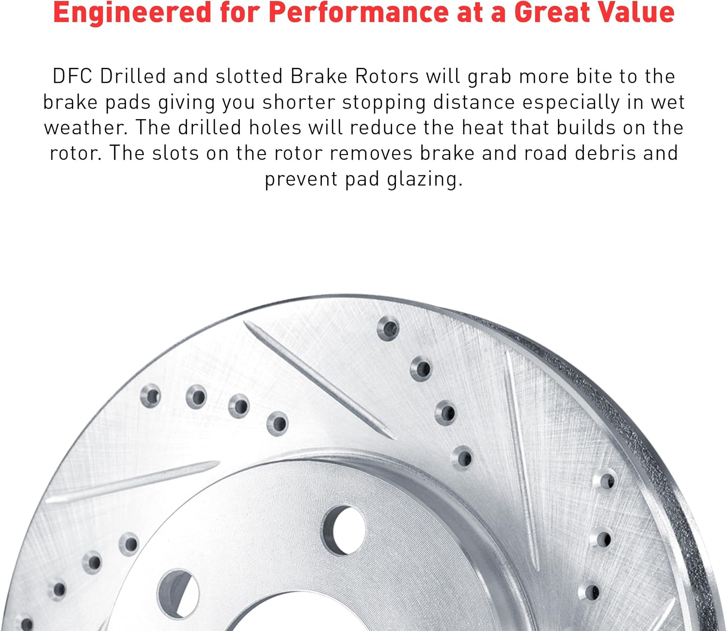 Dynamic Friction Company Front Brake Kit Fits 2007-2008 Honda Fit USA/CANADA| 5000 Advanced Pads, Drilled Slotted Rotors| Hardware| 10.3' Front