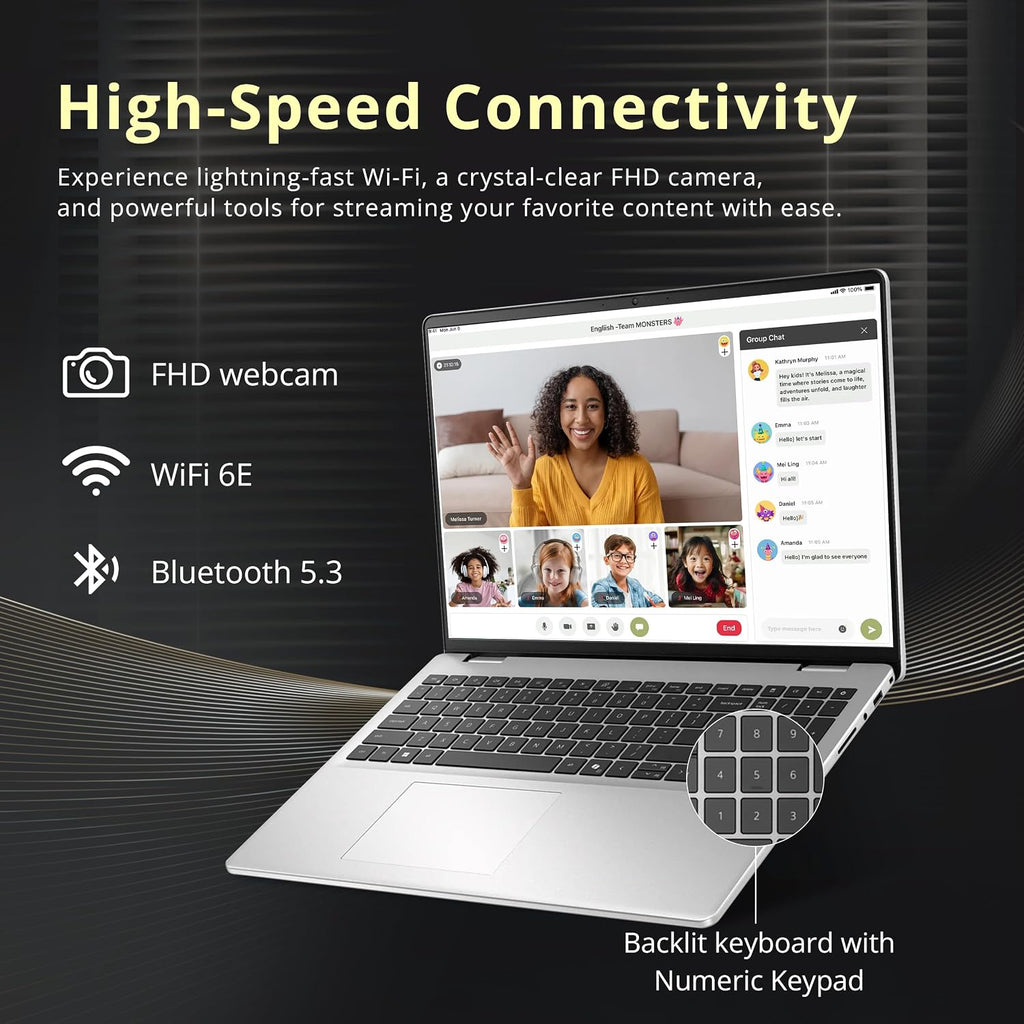 Dell 16″ FHD+ Touchscreen Laptop, Intel Core 7 150U, 32GB DDR5 RAM, 2.28TB Storage(2TB SSD + 288GB Docking Station Set), Wi-Fi 6E, Fingerprint reader, Backlit Keyboard, Windows 11 Pro, Platinum Silver