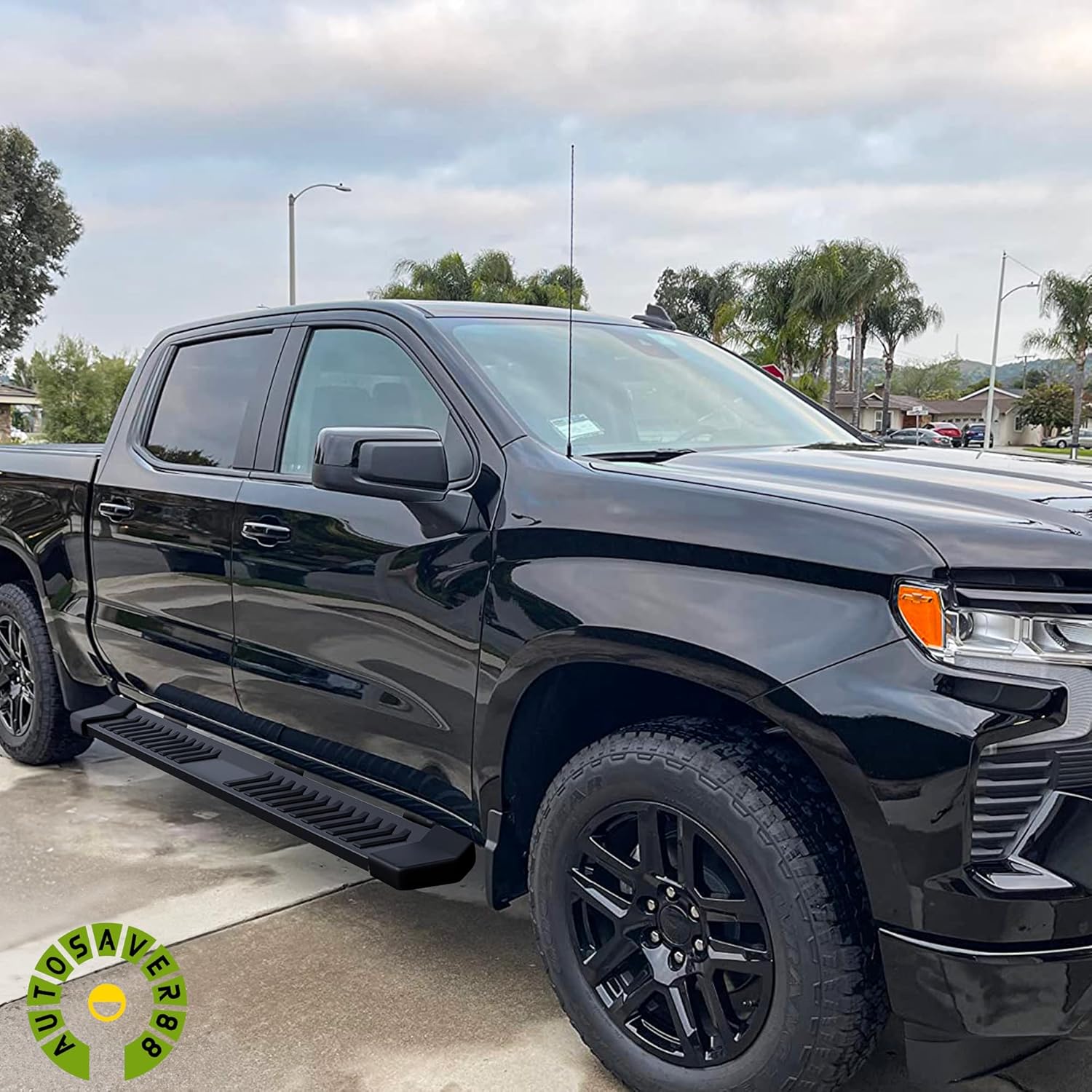 AUTOSAVER88 6 Inch Running Boards Compatible with Chevy Silverado/GMC Sierra 2019-2026 1500, 2020-2026 2500HD 3500HD Crew Cab, Step Pad Design, Stainless Steel Side Steps Nerf Bar