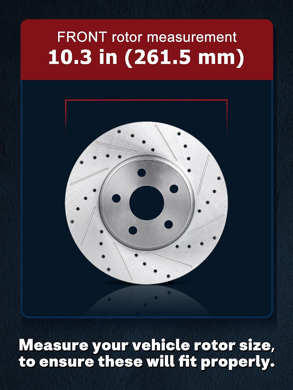 ALLCOMBO 10.3' Front and 10.24' Rear Brake Kit for 2006 2007 2009 2010 2011 Honda Civic, Drilled & Slotted Disc Rotors and Ceramic Pads Brakes Replacement [4-Wheel Disc Brakes]