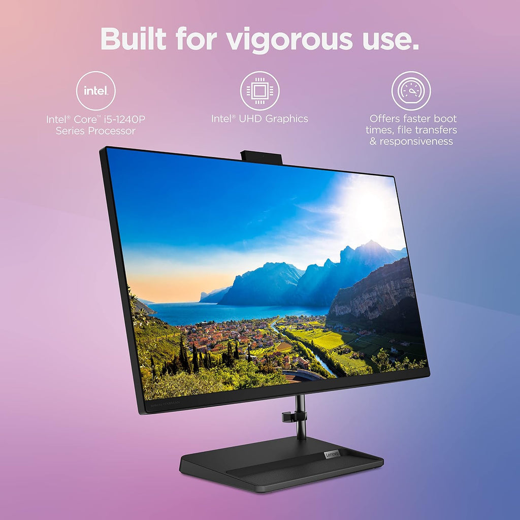 Lenovo IdeaCentre AIO 3i - 2022 - All-in-One Desktop - 27' FHD Touch Display - 5MP Camera - Windows 11 Home - 8GB Memory - 512GB Storage - Intel Core i5-1240P - Black - Mouse & Keyboard Included