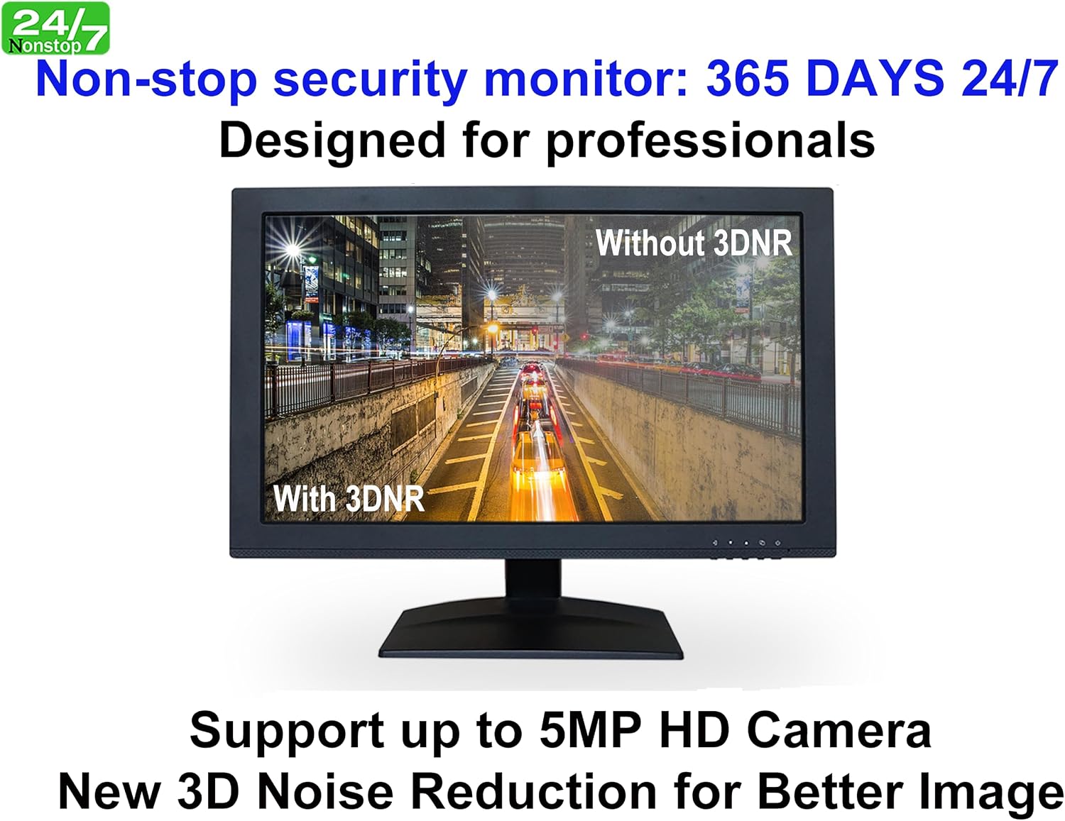 SVD 19.5' Security Monitor, 5MP/2560x1920 Super HD BNC Resolution, 3D Comb Filter, HDMI & BNC Inputs, Works with 5MP Security Cameras for DVR/NVR/PC