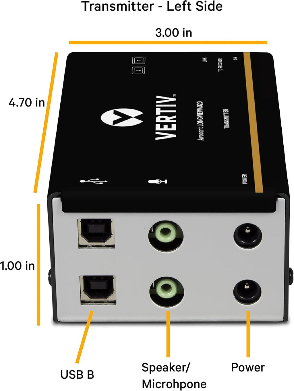 Vertiv Avocent LV 4020P High-Performance HD KVM Extender Kit with Receiver & Transmitter, VGA, Dual Monitor, Extend up to 50 m. / 164 ft. (4020P)