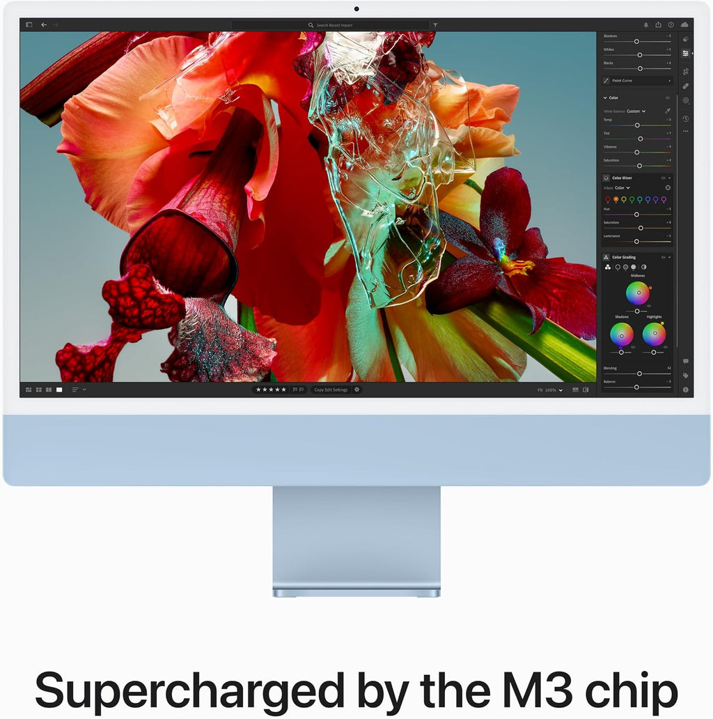 Apple 2023 iMac All-in-One Desktop Computer with M3 chip: 8-core CPU, 10-core GPU, 24-inch Retina Display, 8GB Unified Memory, 256GB SSD Storage, Matching Accessories. Works with iPhone/iPad; Blue