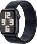 Apple Watch SE (2nd Gen) [GPS + Cellular, 44mm] - Midnight Aluminum Case with Midnight Sport Loop Band, M/L (Renewed Premium)