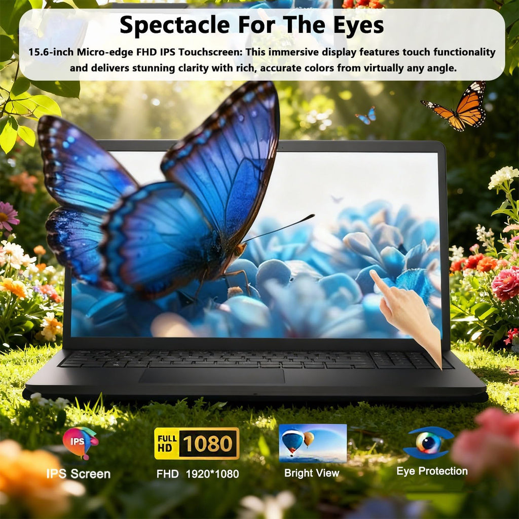 Dell 15.6' FHD Touchscreen Laptop • Intel Core i5-1334U (10 cores) • 8GB RAM • 256GB PCIe SSD • SD Card Reader • Intel Iris Xe Graphics • 9H Battery • Wi-Fi 6 • Copilot AI • Win 11