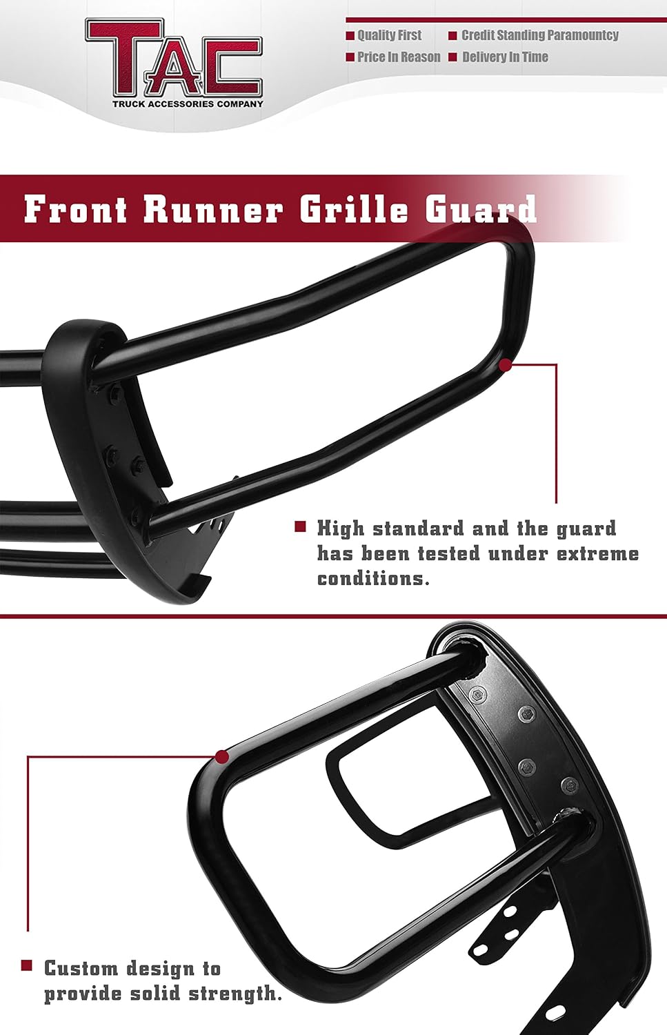 TAC Grille Guard Compatible with 2015-2019 Ford Transit Van (Full Size) Black Front Brush Bumper Guard Push Guard Off Road Automotive Exterior Accessories