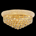 9 - Light Flush Mount Crystal Chandelier for Living Room Dining Room Entryway Hallway Bedroom Foyer Gold Finish