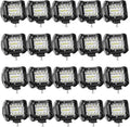 Nilight 20Pcs LED Pods 4Inch 60W Light Bar Flood Spot Combo Triple Row Driving Lamp Roof Bumper Off Road LED Work Lights Pods for Van Camper Wagon Car Pickup Golf Cart ATV UTV SUV Truck Boat 4x4