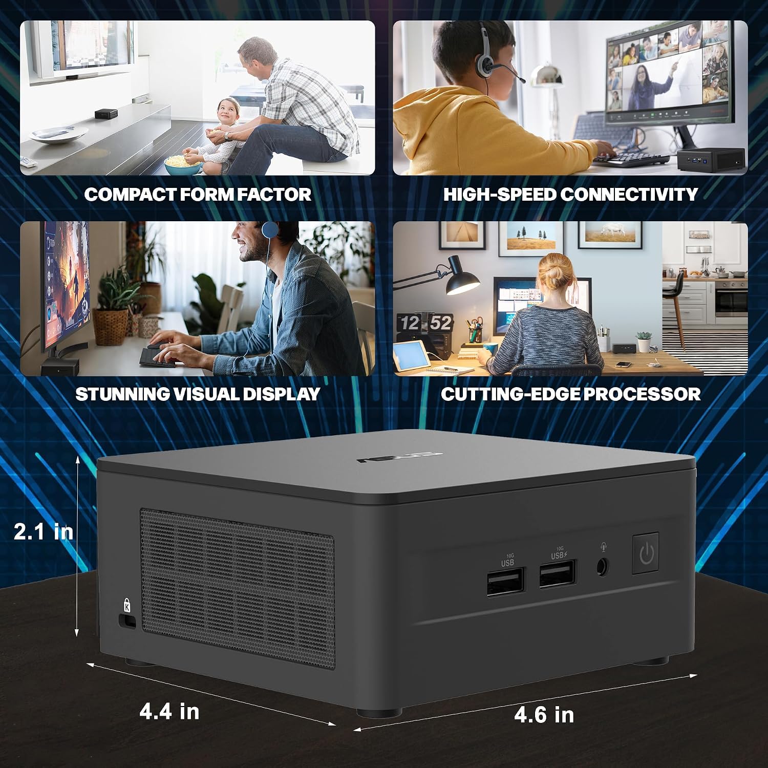 Intel NUC 13 Pro Mini PC, ASUS NUC (Intel 12-Core i7-1360P, 32GB DDR4 RAM, 1TB SSD) Business Desktop Computer, Support 4 x 8K Display, 2x Thunderbolt 4, Wi-Fi 6E, RJ45, Windows 11 Pro, NUC13ANHI7