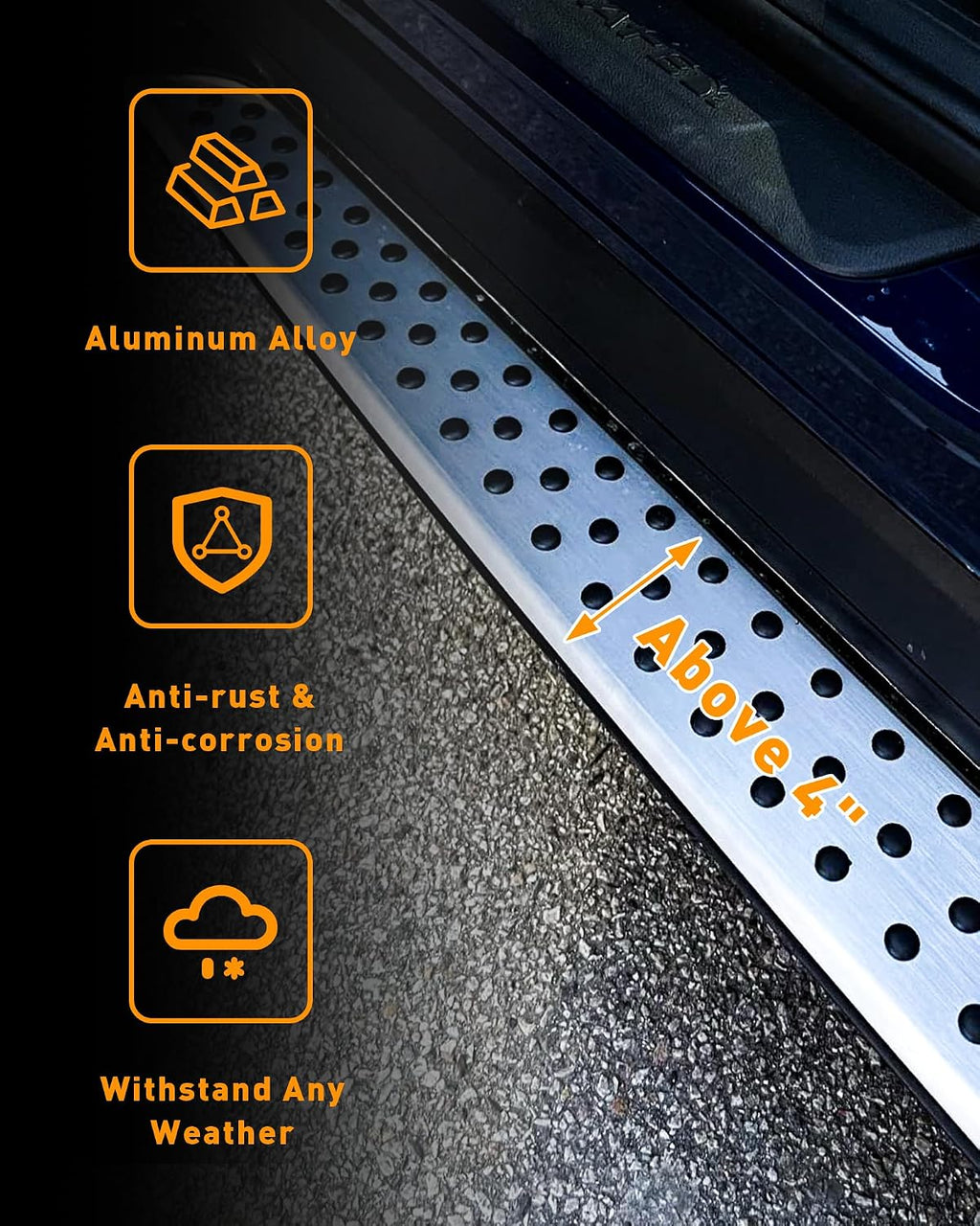 Fit for Hyundai Santa Fe 2019-2023 Running Boards Protector Side Step Nerf Bar