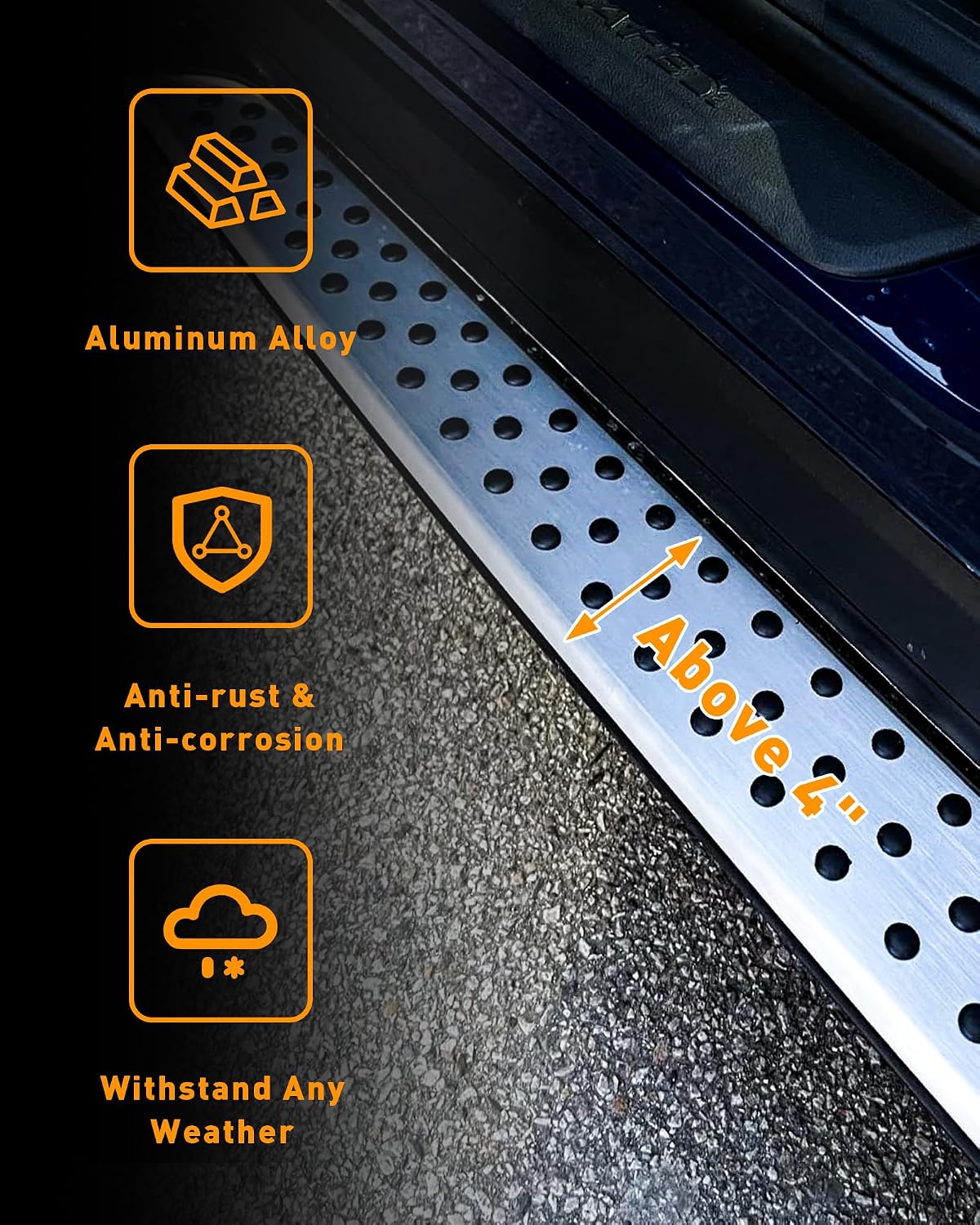 Fit for Hyundai Santa Fe 2019-2023 Running Boards Protector Side Step Nerf Bar