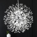 Qamra Modern Crystal Chandeliers, Chrome Firework Dandelion Sputnik Chandelier Light Fixture Pendant Lighting for Dining Room, Bedroom, Kitchen, Living Room(9-Light, Chrome)