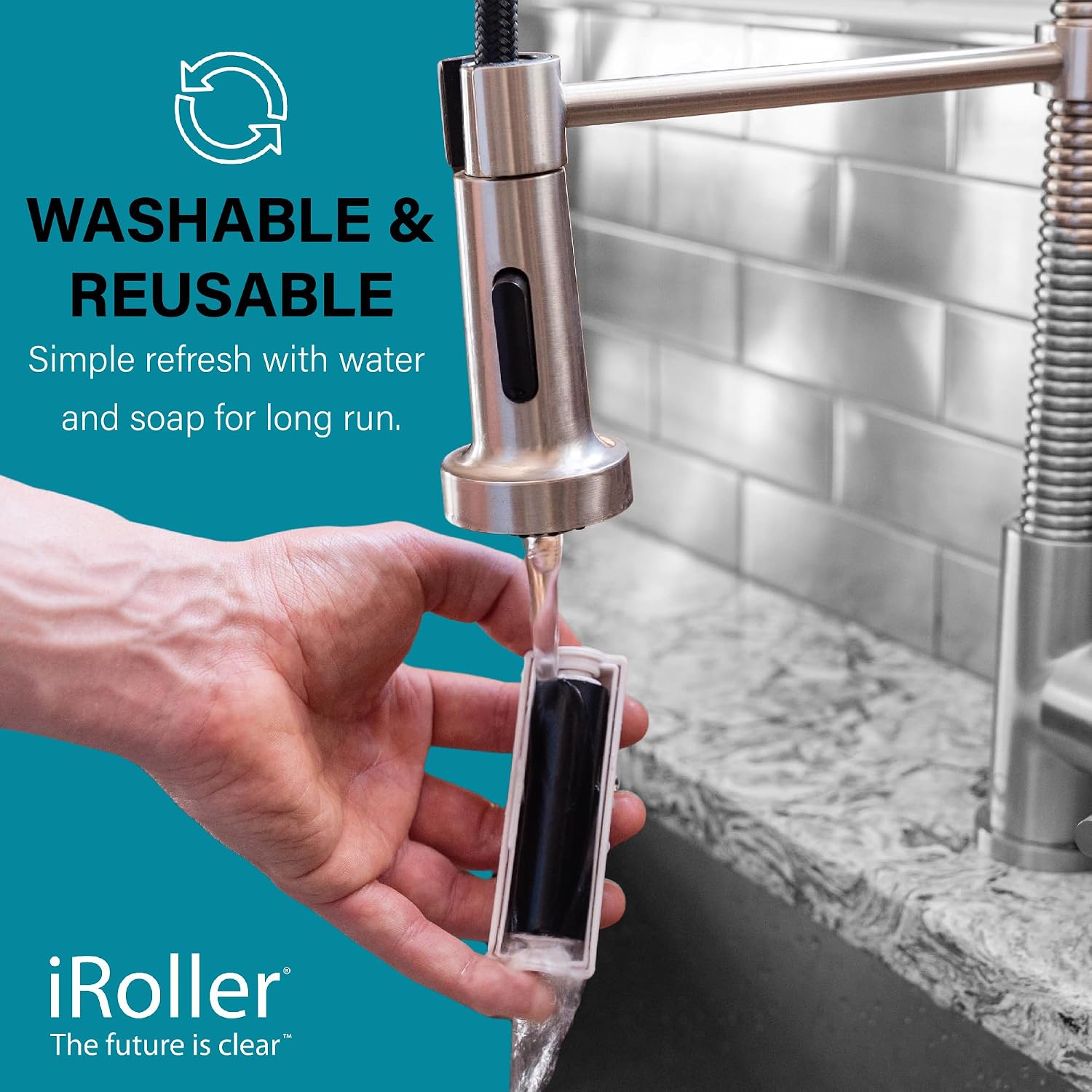 Screen Cleaner by iRoller - Pack of 24 - No Need for Spray or Wipes, Liquid Free - Reusable & Washable -Portable iPad Screen Cleaner for Touchscreen- Ideal for Phone, iPhone, MacBook, Monitor - 3.5'