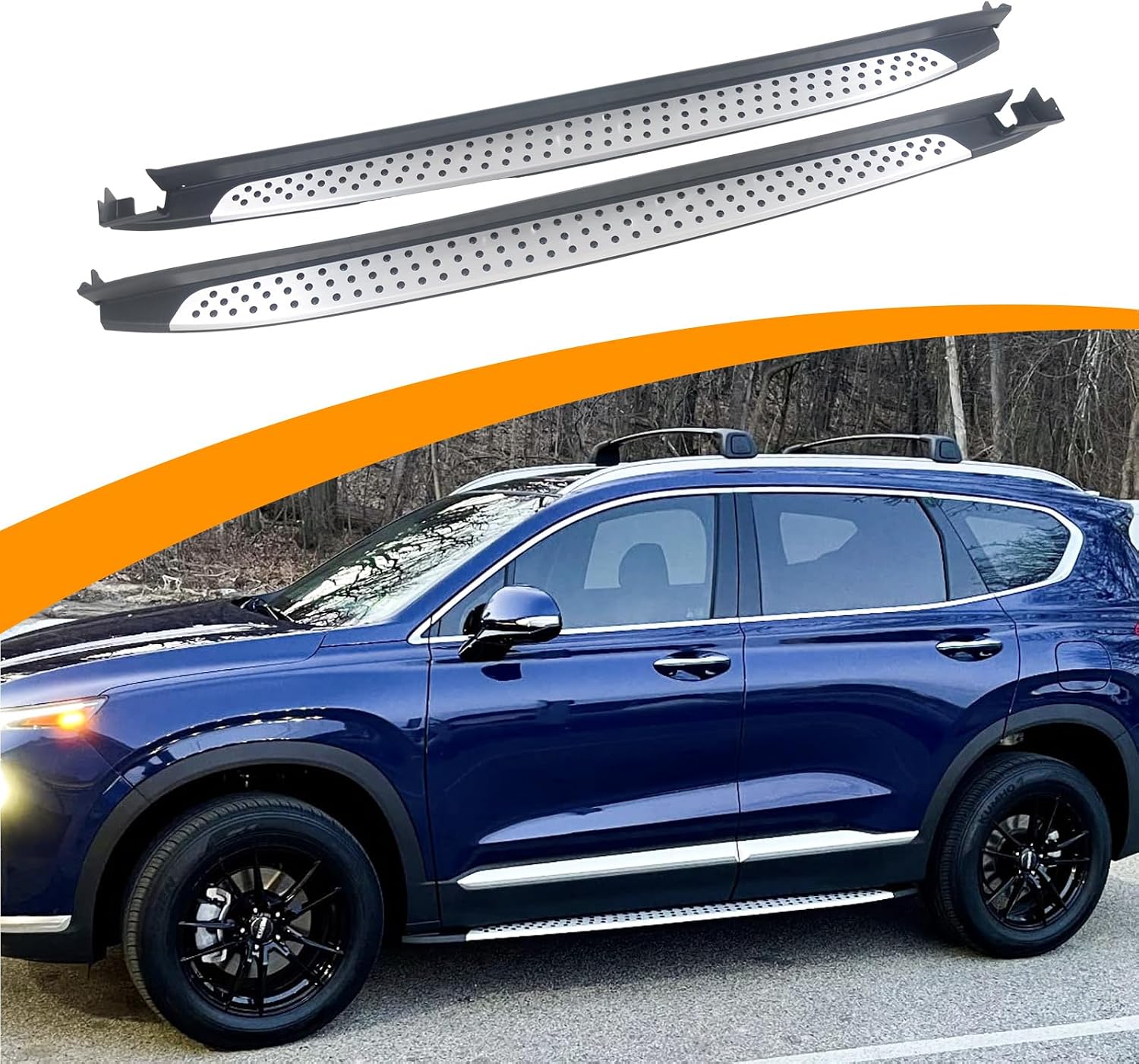 Fit for Hyundai Santa Fe 2019-2023 Running Boards Protector Side Step Nerf Bar