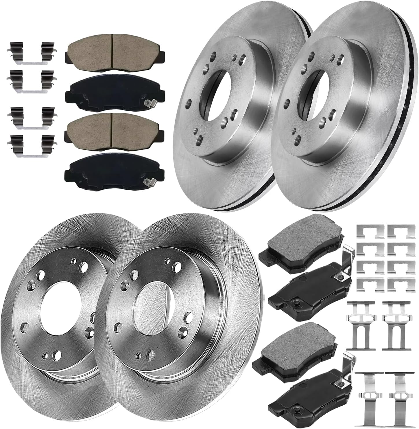 Brake Kit Replacement for Honda Civic 2006 2007 2008 2009 2010 2011, Rotors and Brake Pads Front and Rear, 10.3' Front and 10.24' Rear Brakes [4-Wheel Disc]