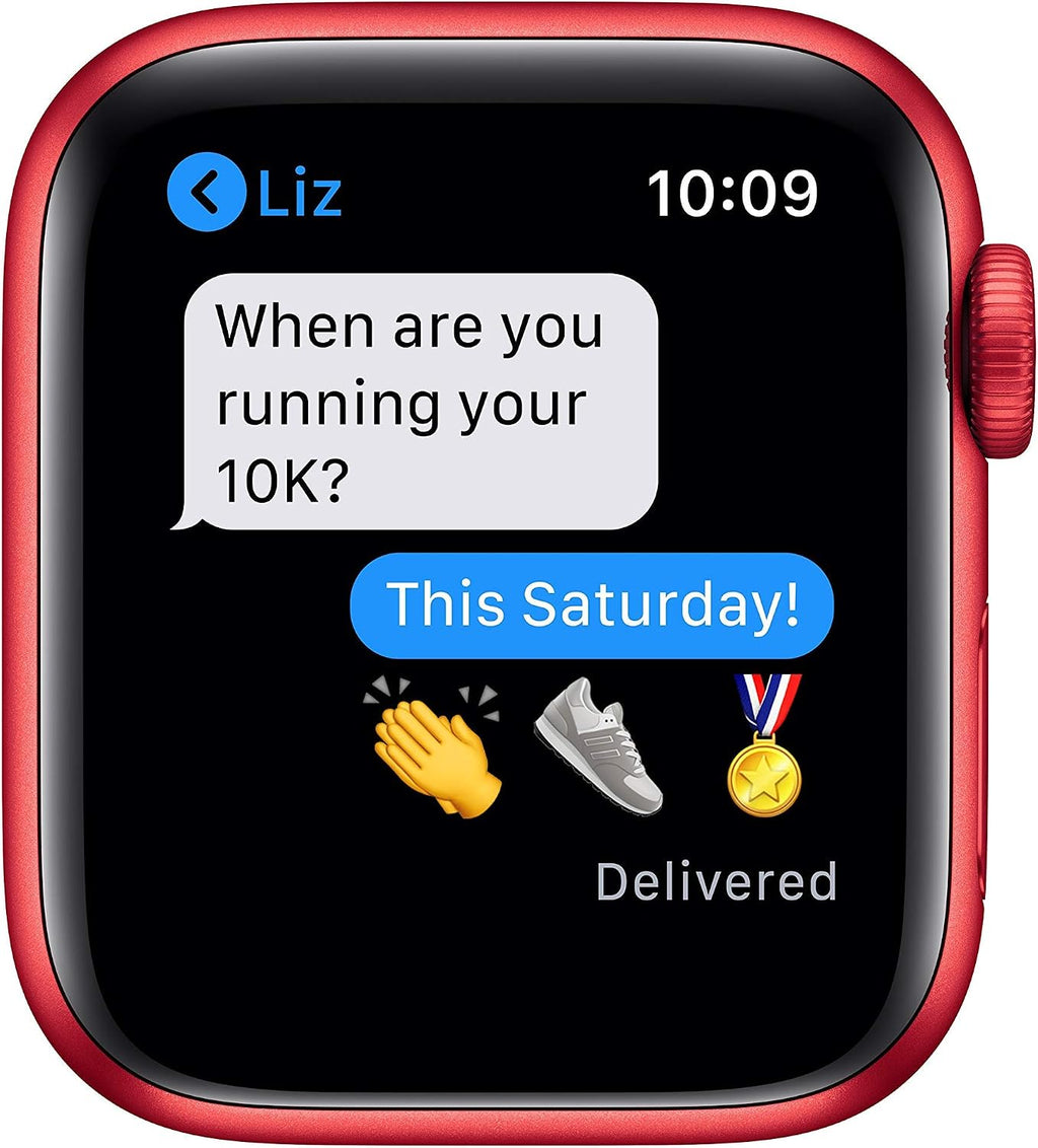 Apple Watch Series 6 (GPS + Cellular, 40mm) - (Product) RED Aluminum Case with RED Sport Band (Renewed)