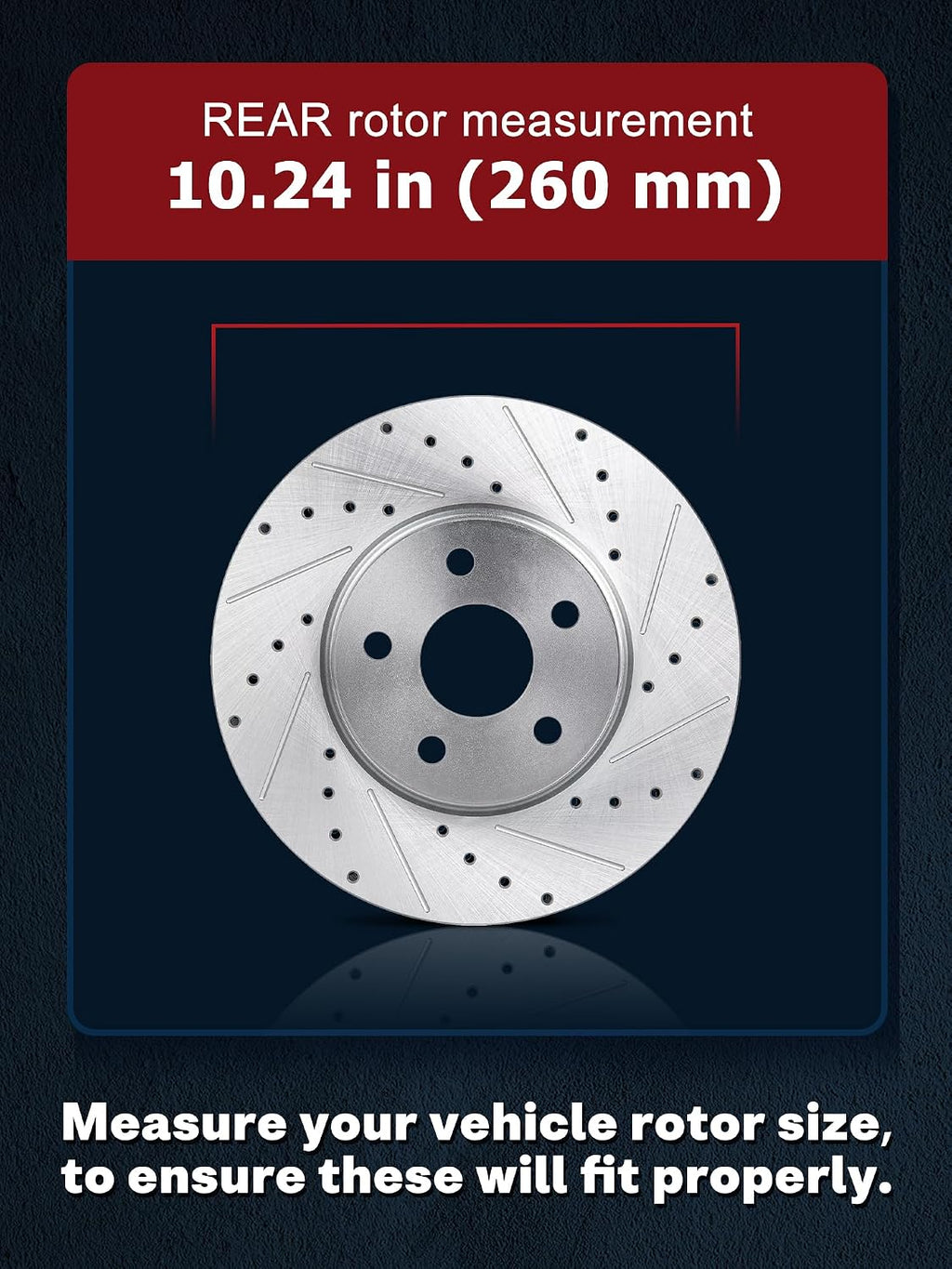ALLCOMBO 10.3' Front and 10.24' Rear Brake Kit for 2006 2007 2009 2010 2011 Honda Civic, Drilled & Slotted Disc Rotors and Ceramic Pads Brakes Replacement [4-Wheel Disc Brakes]