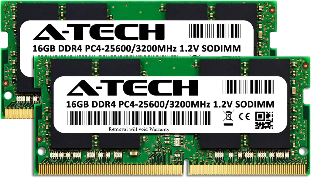 A-Tech 32GB (2x16GB) DDR4 3200 MHz SODIMM PC4-25600 (PC4-3200AA) CL22 Non-ECC Laptop RAM Memory Modules