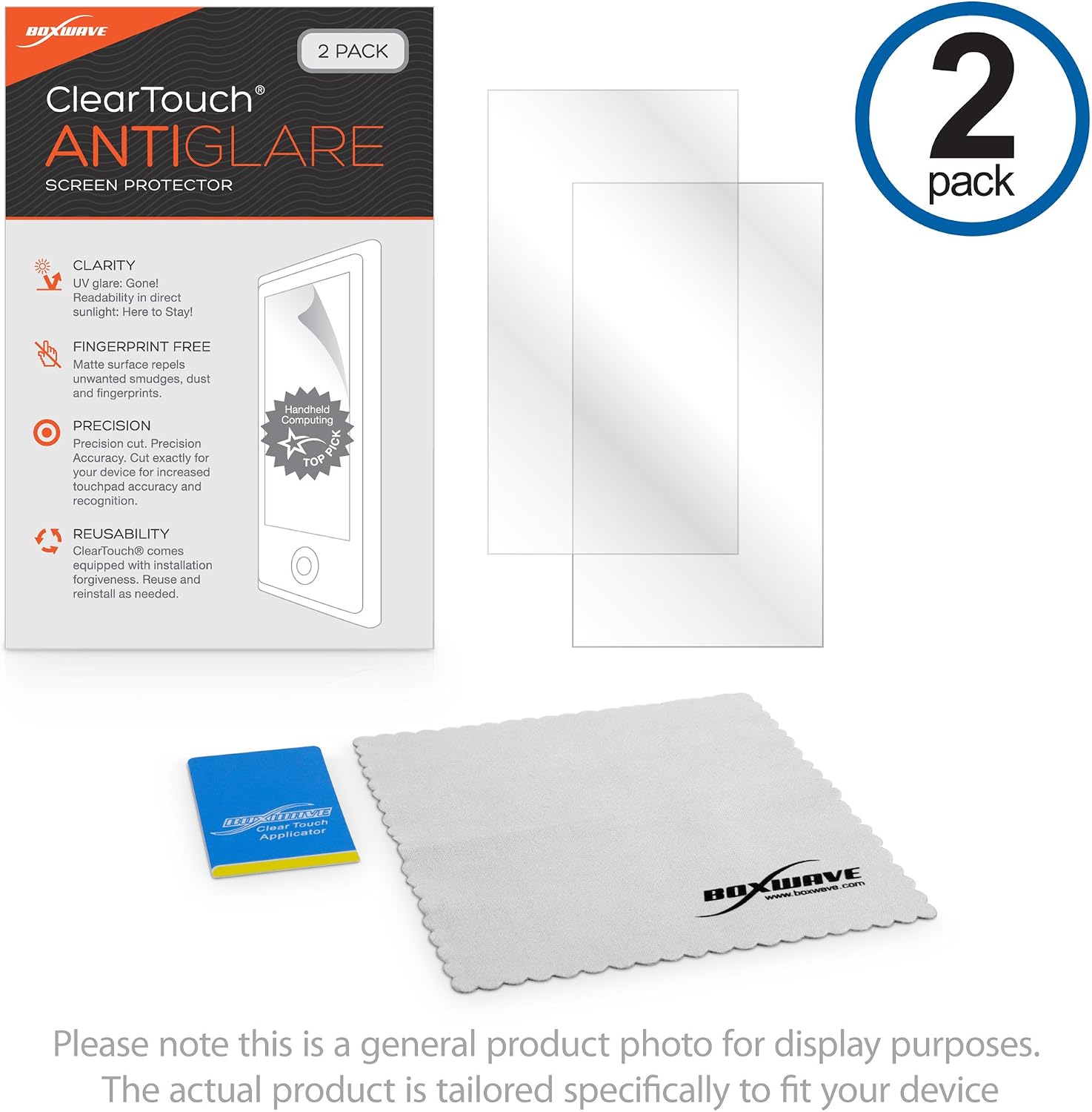 BoxWave Screen Protector Compatible with GTUOXIES Portable Touch Screen Monitor 32A4 (32 in) - ClearTouch Anti-Glare (2-Pack), Anti-Fingerprint Matte Film Skin