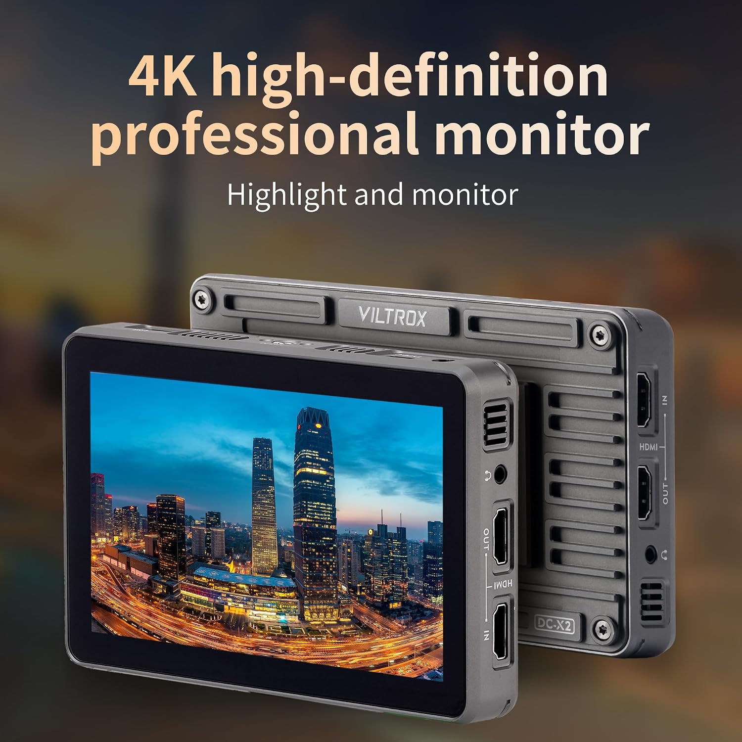 VILTROX 6'' Camera Field Monitor 4K 2000Nits Touchscreen Camera Monitor, Full HD 1920x1080 Video Monitoring, 3D Lut, RGB Parade, Focus Peaking, with Sunshade Hood and Battery for Sony Canon Nikon