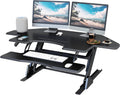 47 inch Corner Standing Desk Converter, Height Adjustable Sit Stand Desk Riser, Black, GSD06T
