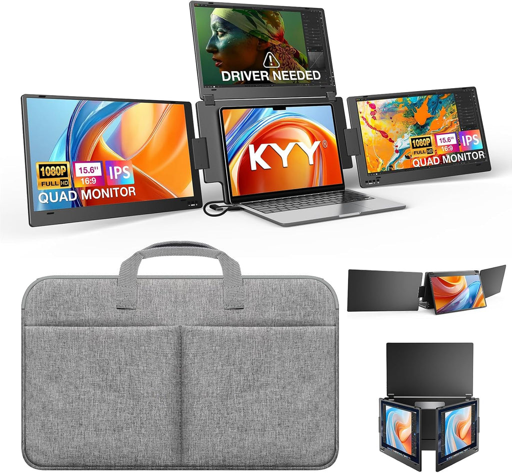KYY 15.6' Laptop Monitor Extender (X90G) and Travel Bag