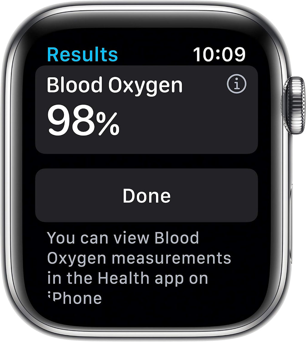 Apple Watch Series 6 (GPS + Cellular, 44mm) - Silver Stainless Steel Case with White Sport Band (Renewed)