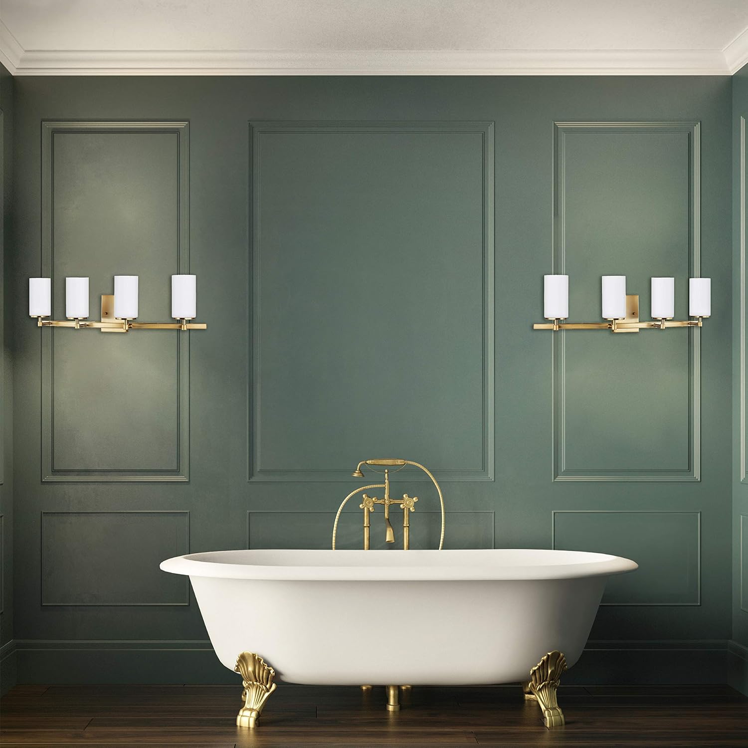Generation Lighting 4424604EN3-848 Alturas Four - Light Wall/Bath Vanity Style Fixture, Satin Brass