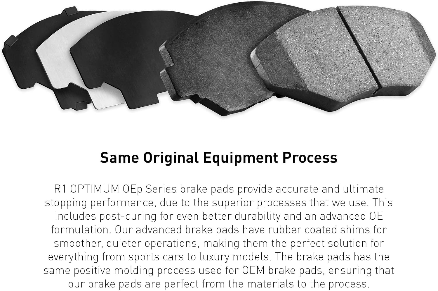 R1 Concepts Front and Rear Brake Kit Fits 2006-2011 Honda Civic Coupe Si; 2007-2011 Honda Civic Sedan Si| Optimum Oep Brake Pads and Blank Brake Rotors| 11.8' Front & 10.2' Rear