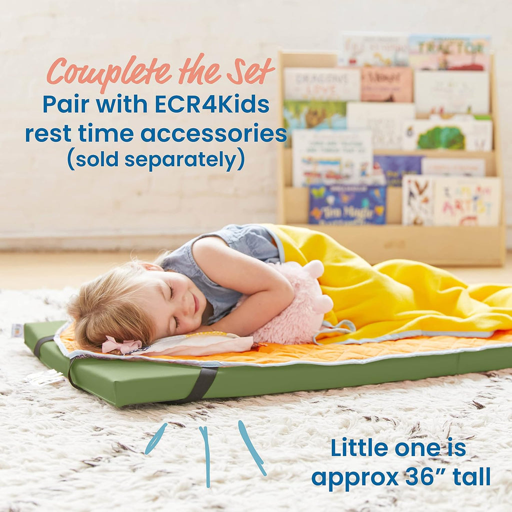 ECR4Kids SoftZone Rainbow Rest Mat, 2in, Sleeping Pad, Hunter Green, 5-Piece