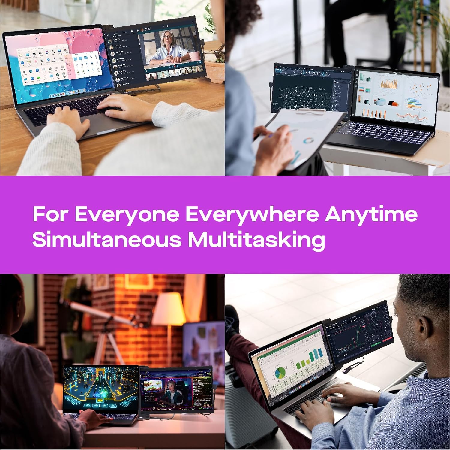 Mobile Pixels Portable Monitor, Duex Max DS Laptop Monitor Extender, 14.1 Inch 1080P FHD IPS, Plug and Play,Travel Monitors Extender for 14''-17 '' Laptops, Compatible with Windows/Mac/Android/Switch