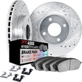 Dynamic Friction Company Front Brake Kit Fits 2003-2005 Honda Civic Hybrid Sedan; 2007-2008 Honda Fit USA/CANADA| 4000 HybriDynamic Pads, Drilled Slotted Rotors| Hardware| 10.3' Front