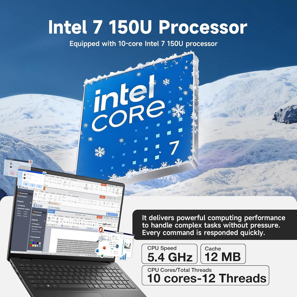 Dell 16 Touchscreen Laptop Computer, 16' FHD+ WVA Touchscreen, Intel 10-Core 7-150U (Up to 5.4GHz), Wi-Fi 6, Backlit KB, Numeric Keypad, Copilot Key, Win 11 pro, 32GB DDR5, 1TB SSD