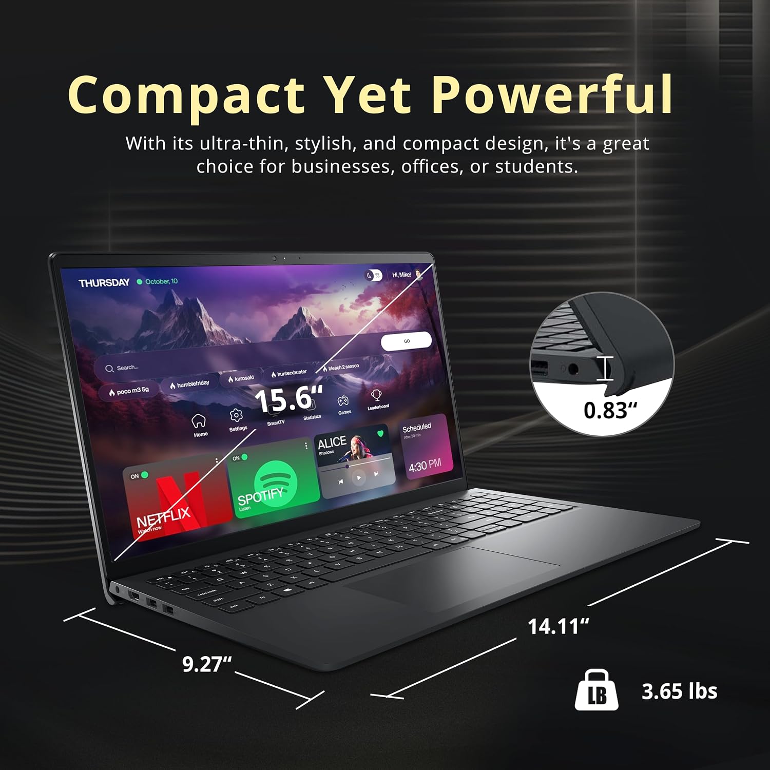 Dell Inspiron 15 15.6' Touch Screen Laptop, Intel i5-1235U, 16GB RAM, 1.16TB Storage(1TB PCIe SSD+160GB Docking Station Set), Intel UHD Graphics, Numeric Keypad, Black, Windows 11 Pro