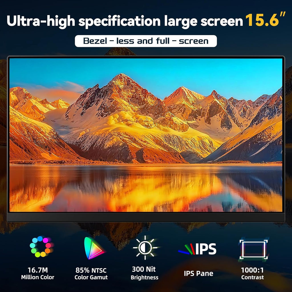 Laptop Screen Extender 15.6' 120% sRGB - FHD 1080P IPS Dual Laptop Monitor Extender with Detachable Screen, Second Monitor for 13'-17.3' Laptops, Plug-Play for Windows Mac Android Chrome