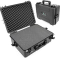 CASEMATIX 23' Waterproof Hard Case with Customizable Foam for Electronics, Tools and Accessories - Hard Shell Plastic Case with Pre-Diced Travel Case Foam Interior