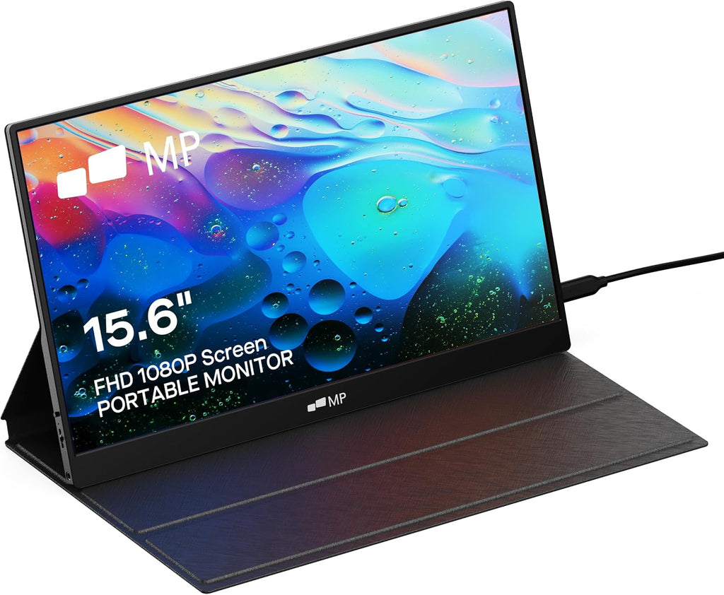 MP Mobile Pixels Fold Portable Monitor, 15.6 '1080P Full HD Laptop Monitor, Plug and Play USB C/HDMI Travel Monitors with Smart Case for macOS/Windows/Android/Switch