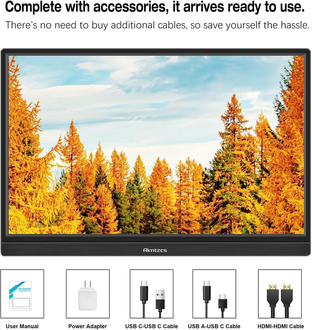 Touch Screen Portable 16 Inch Full HD 1920 x 1200P HDMI USB Type-C Touchscreen Monitor HDR Eye Care, 300cd/, Plug&Play, Portable for Laptop/PC/PS4/Xbox/Phone/Ras Pi