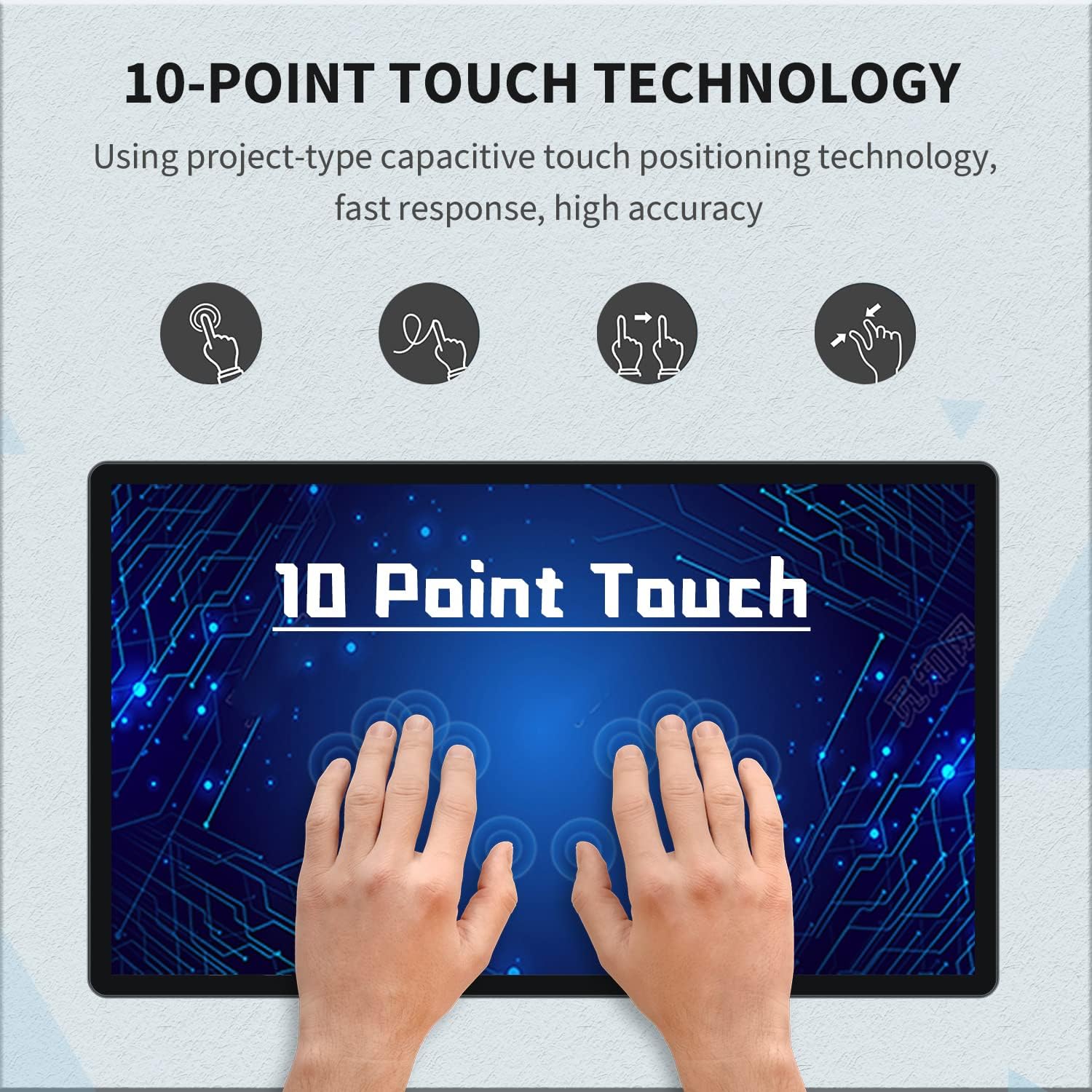 21.5 inch Android 14 Touchscreen Monitor Tablet, 16:9 FHD 1080P, WiFi & BT, Built-in Speakers, RK3576 8GB RAM & 128GB ROM, Smart Board for Classroom, Meeting & Game