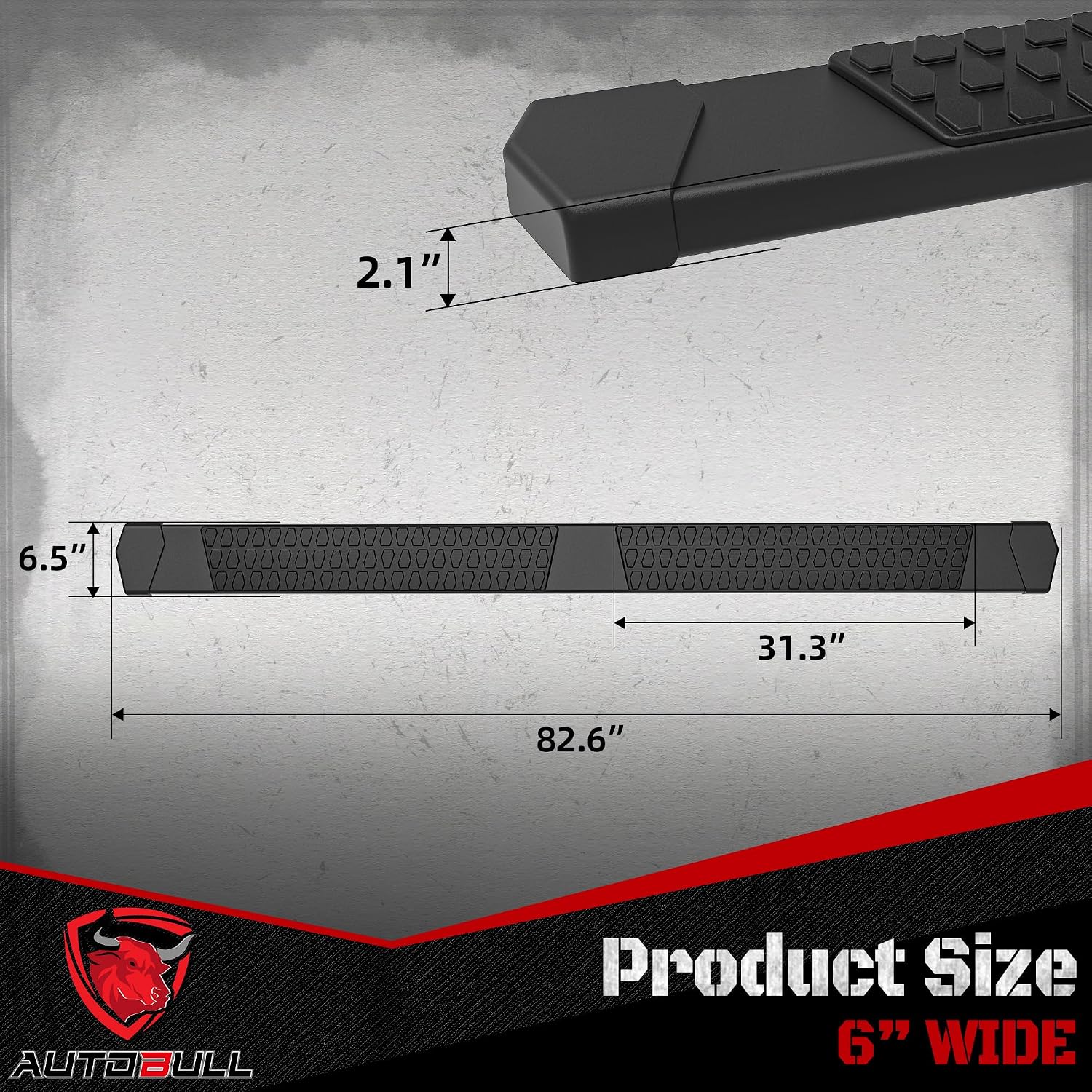 6 Inches Running Boards Side Steps Compatible with 2022-2026 Toyota Tundra Crewmax Cab 4 Full Size Doors, Black Textured Aluminum Nerf Bars