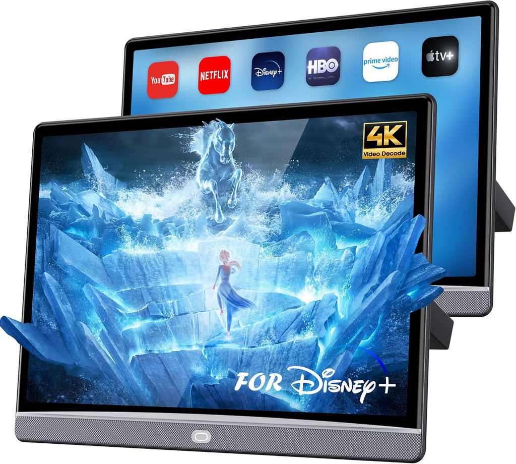 13.3' Car TV Headrest Monitor for Back Seat, 4K Android Tablet Portable Rear Entertainment System, Support Phone Wireless Mirror Link Touch Screen, with WiFi/HDMI/USB/Video Player, 4G+64G