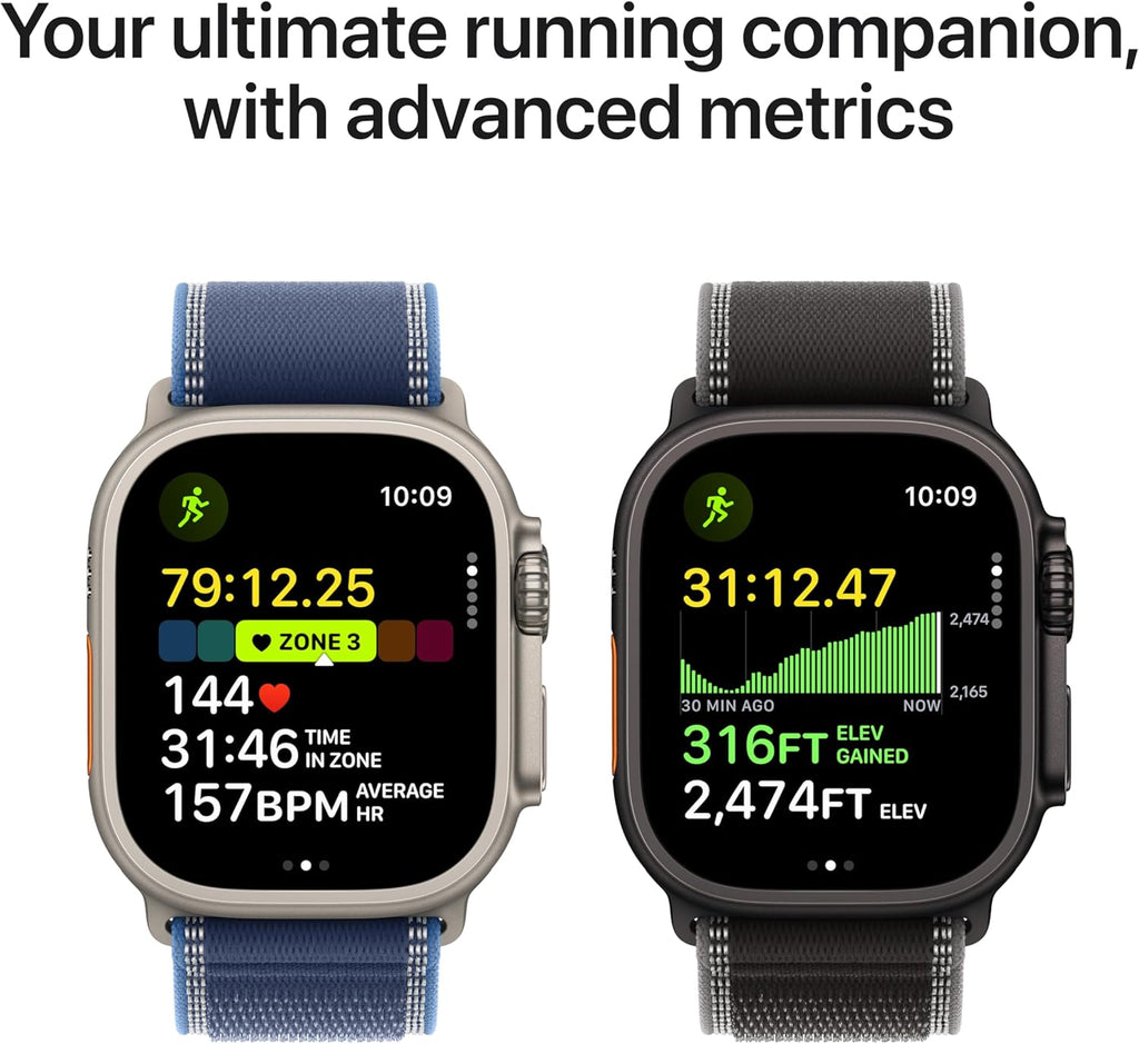Apple Watch Ultra 3 [GPS + Cellular 49mm] Rugged Titanium Case with Light Blue Alpine Loop, L (Renewed)