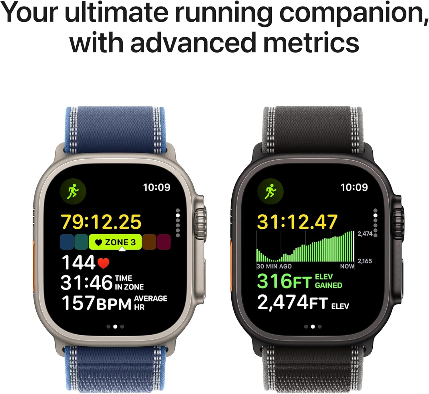 Apple Watch Ultra 3 [GPS + Cellular 49mm] Rugged Titanium Case with Light Blue Alpine Loop, L (Renewed)